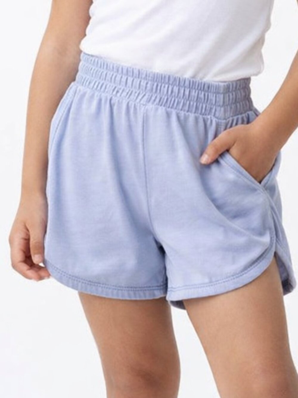 Freestyle Girls Pull-On Shorts Elastic Waist Cotton Light Blue Size 5